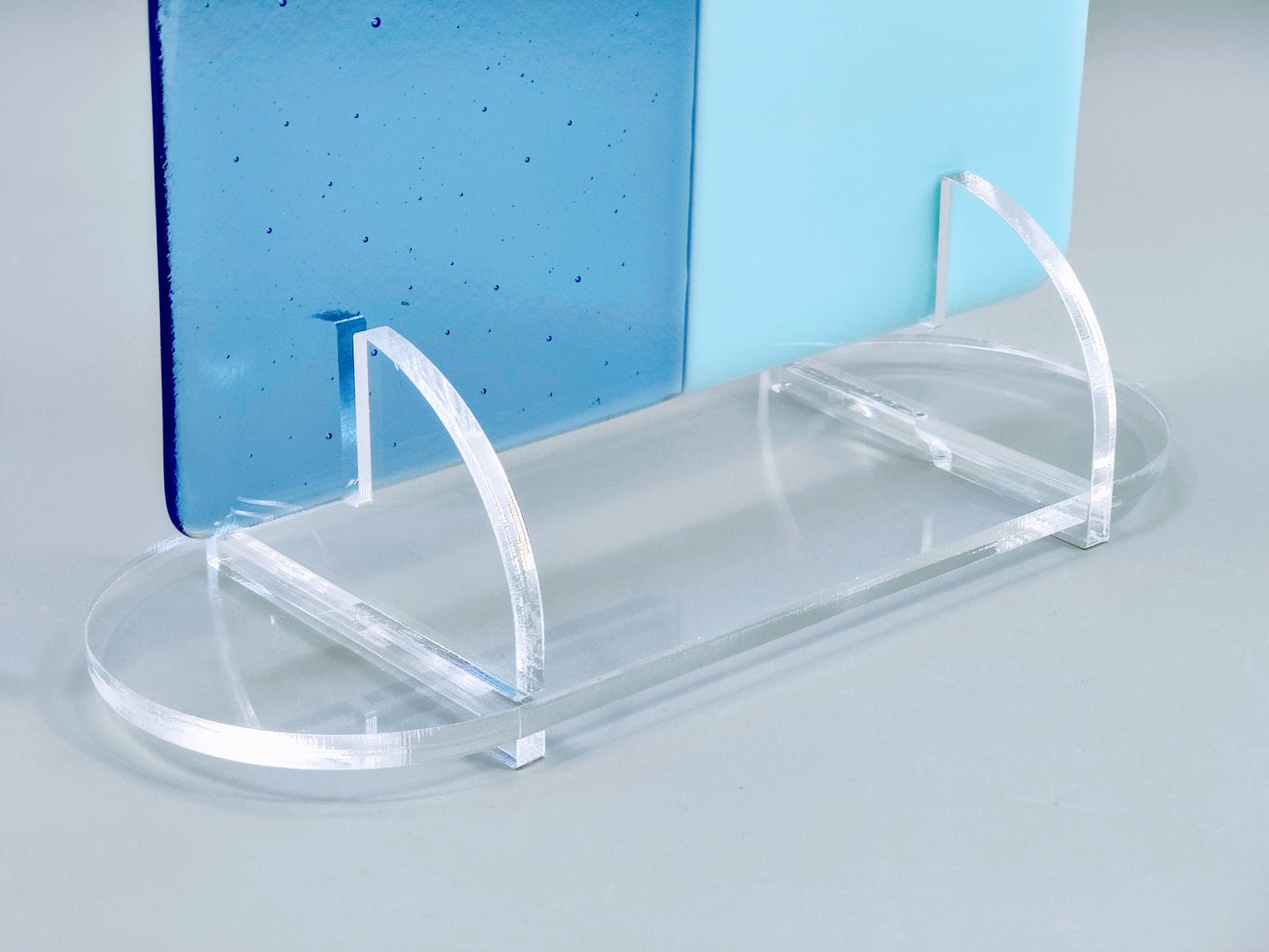 Clear Acrylic Collapsible Fused Glass Art Stand - Curved