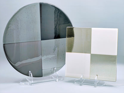 Clear Acrylic Collapsible Fused Glass Art Stand - Curved