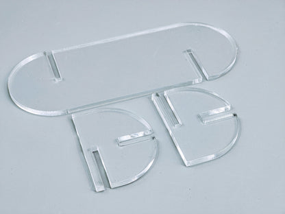 Clear Acrylic Collapsible Fused Glass Art Stand - Curved
