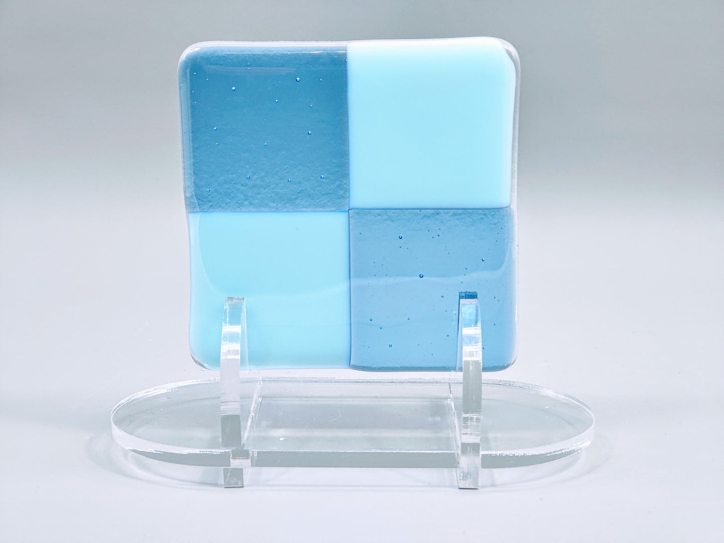 Clear Acrylic Collapsible Fused Glass Art Stand - Curved