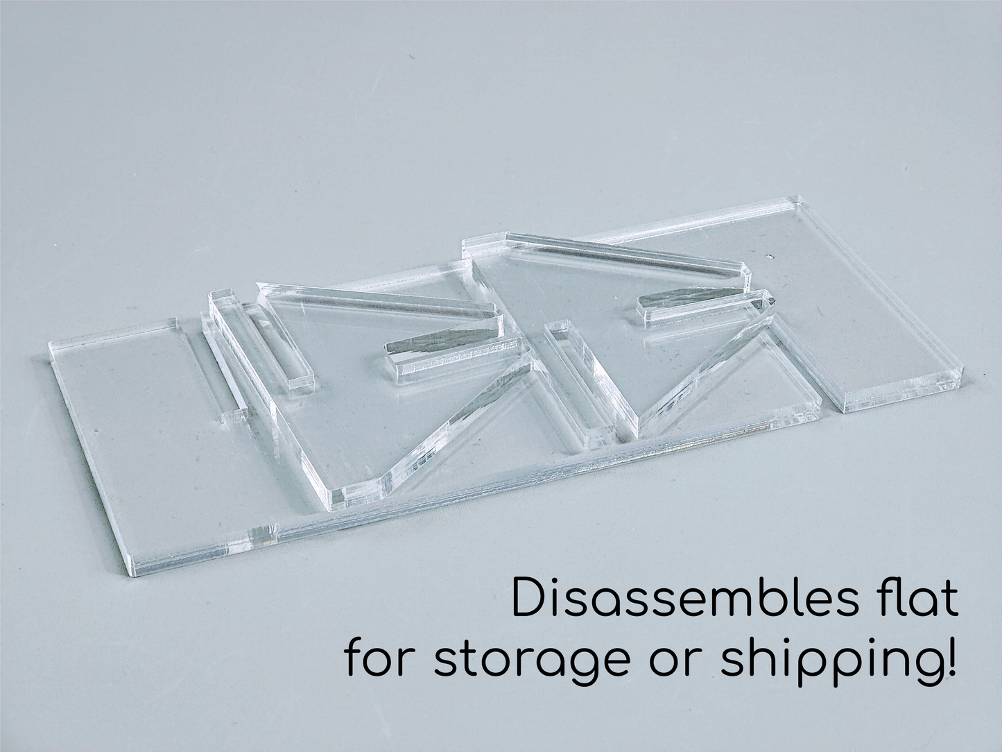 Clear Acrylic Collapsible Fused Glass Art Stand - Angled