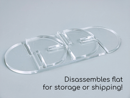 Clear Acrylic Collapsible Fused Glass Art Stand - Curved