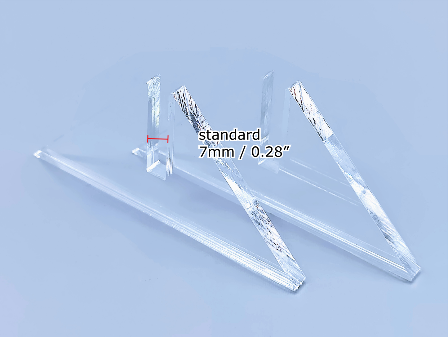 Clear Acrylic Mini Fused Glass Art Stand - Angled, 5 Pair Pack