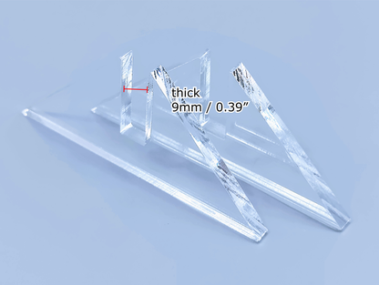 Clear Acrylic Mini Fused Glass Art Stand - Angled, 5 Pair Pack