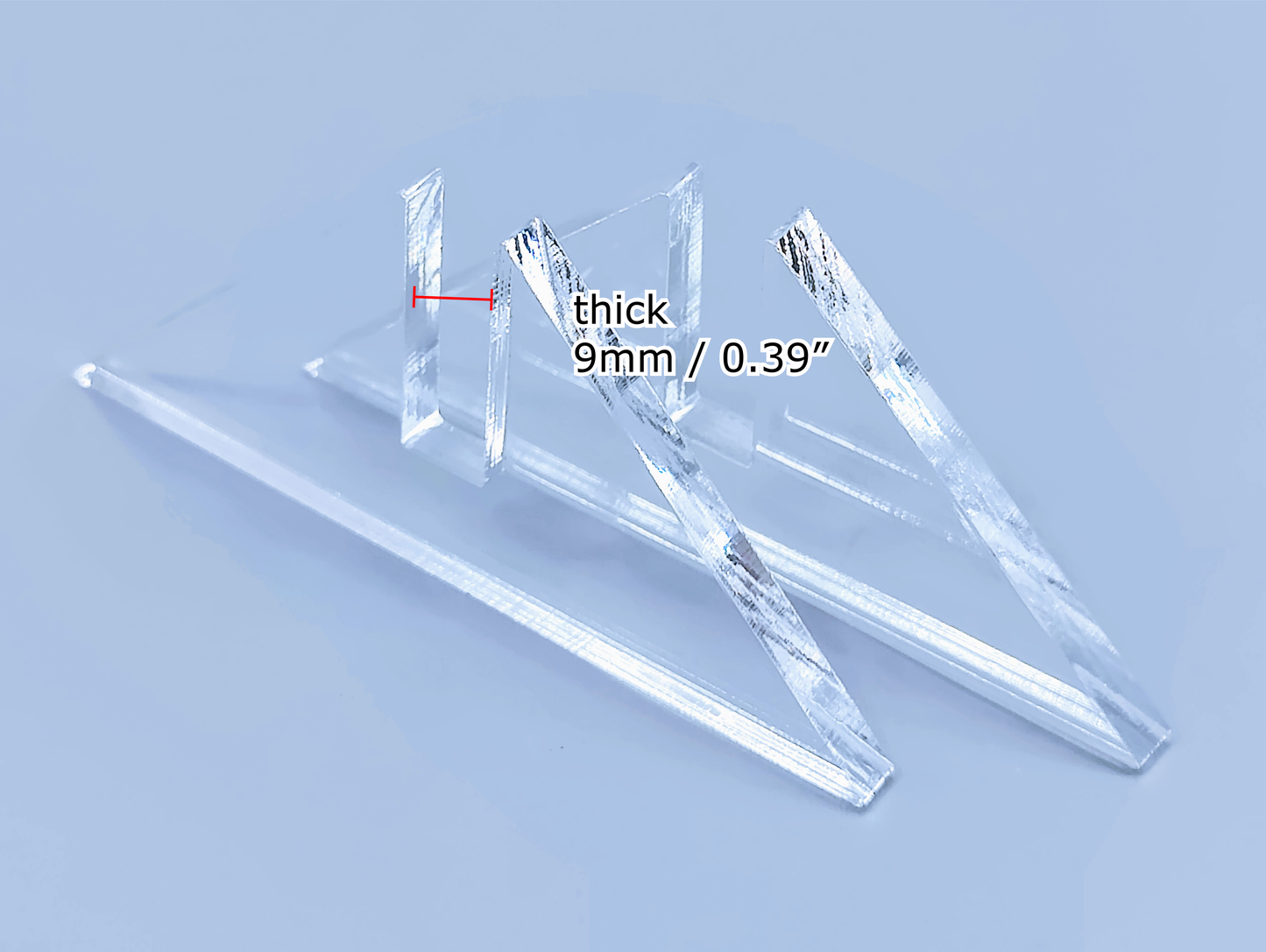 Clear Acrylic Mini Fused Glass Art Stand - Angled, 1 pair