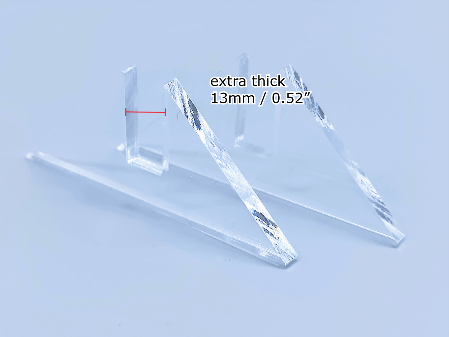 Clear Acrylic Mini Fused Glass Art Stand - Angled, 5 Pair Pack