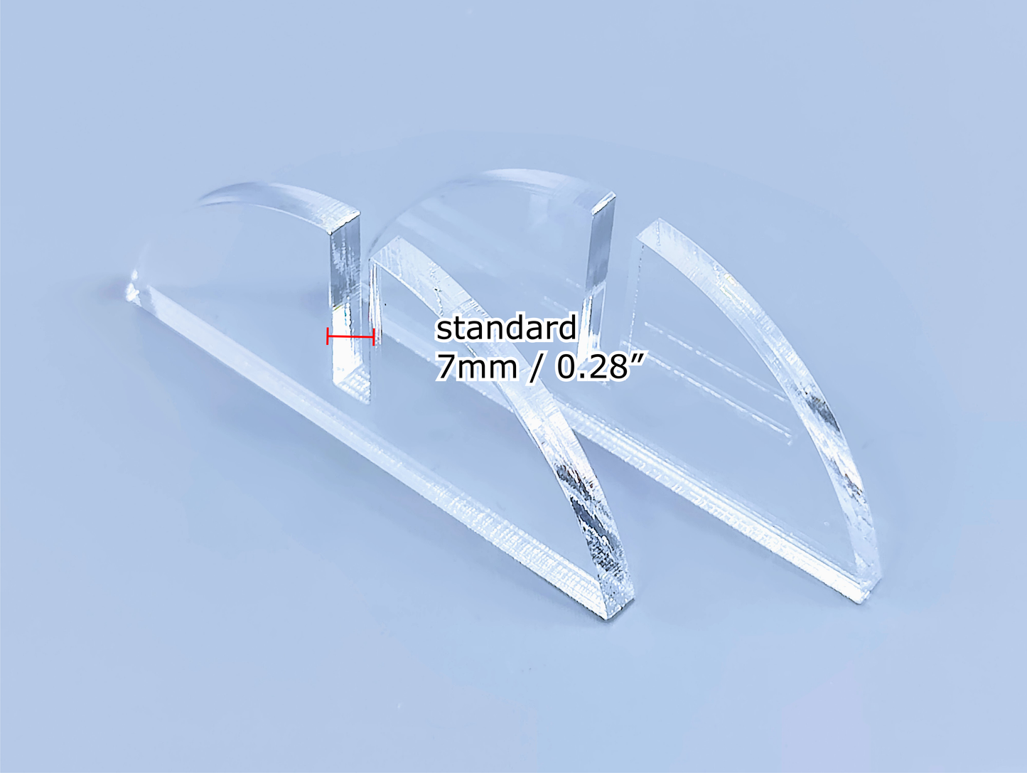 Clear Acrylic 2-Piece Fused Glass Art Stand - Curved, 1 pair