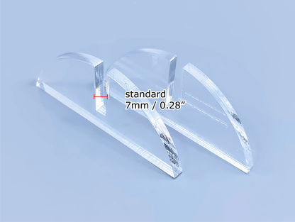 Clear Acrylic 2-Piece Fused Glass Art Stand - Curved, 1 pair