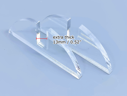 Clear Acrylic 2-Piece Fused Glass Art Stand - Curved, 1 pair