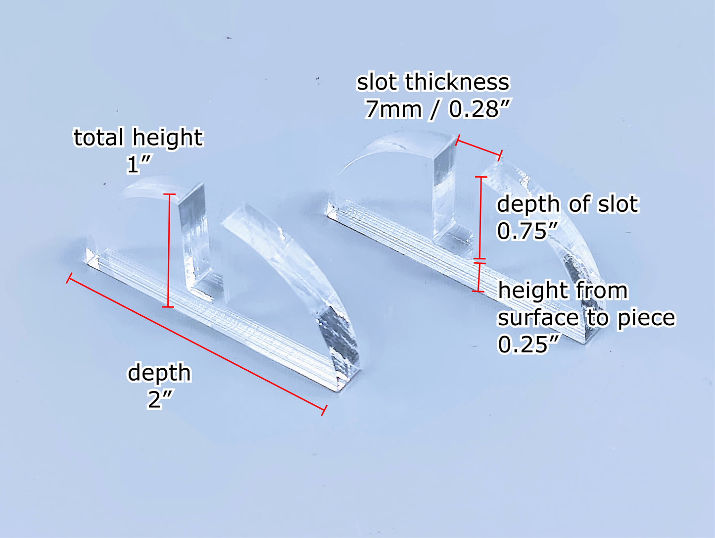 Clear Acrylic Mini 2-Piece Fused Glass Art Stand - 5 Pair Pack