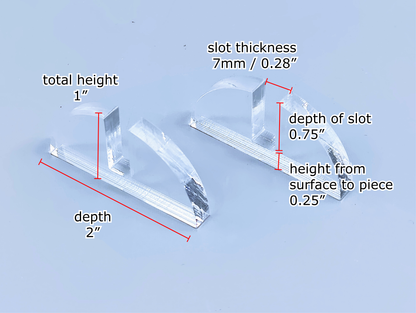 Clear Acrylic Mini 2-Piece Fused Glass Art Stand - 5 Pair Pack
