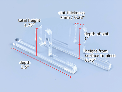 Clear Acrylic 2-Piece Fused Glass Art Stand - Straight, 5 Pair Pack