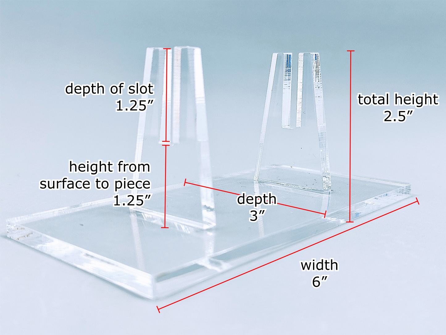 Clear Acrylic Fused Glass Art Stand - Angled, Standard Size
