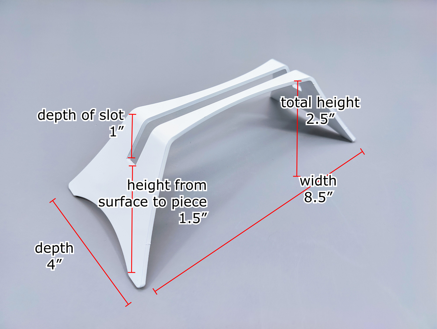 Powder-Coated Aluminum Fused Glass Art Stand - Down-Facing, Large Size