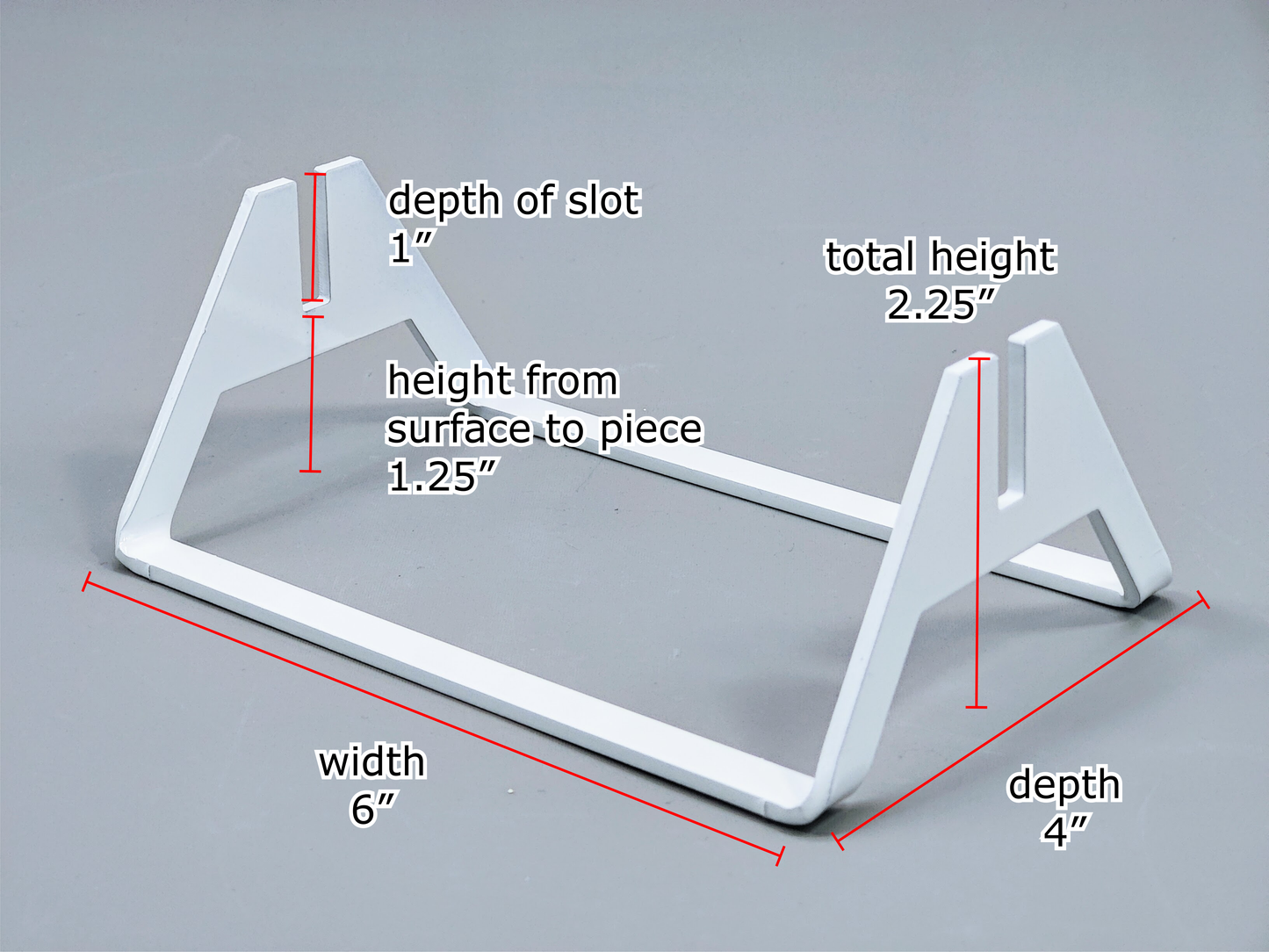 Powder-Coated Aluminum Fused Glass Art Stand - Up-Facing Angled, Large Size