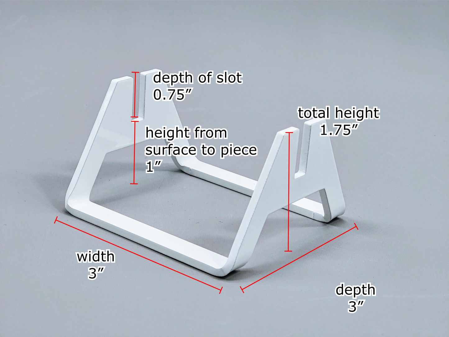 Powder-Coated Aluminum Fused Glass Art Stand - Up-Facing Angled, Standard Size