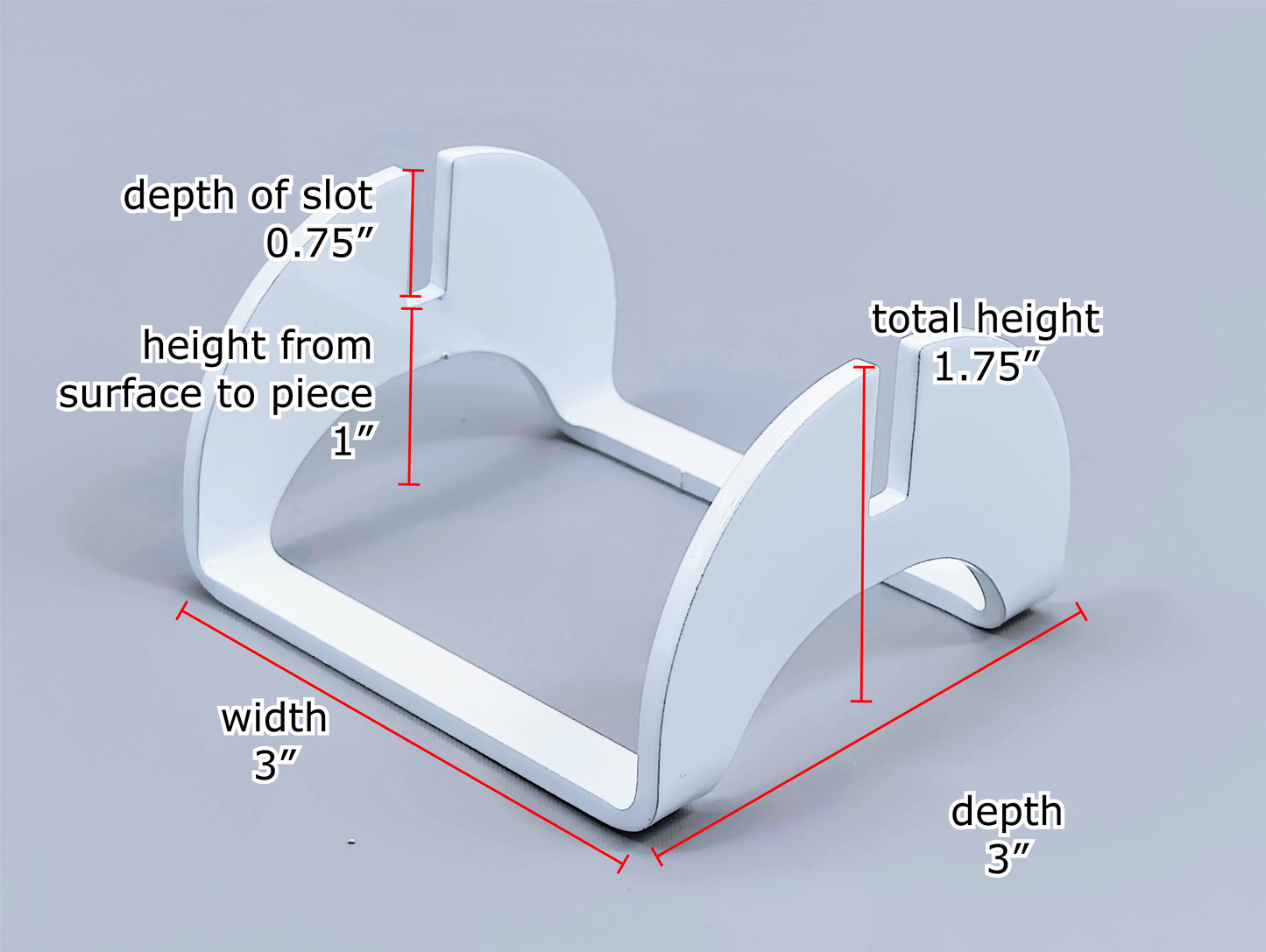 Powder-Coated Aluminum Fused Glass Art Stand - Up-Facing Curved, Standard Size