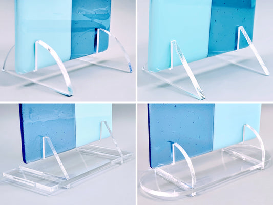 CUSTOM Clear Acrylic Collapsible or 2-Piece Fused Glass Art Stand
