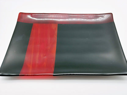 classy black and red platter