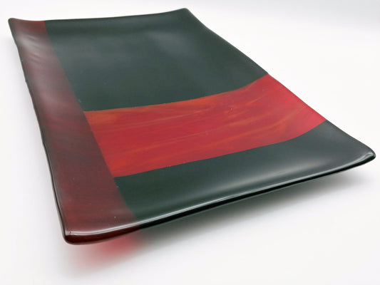 classy black and red platter