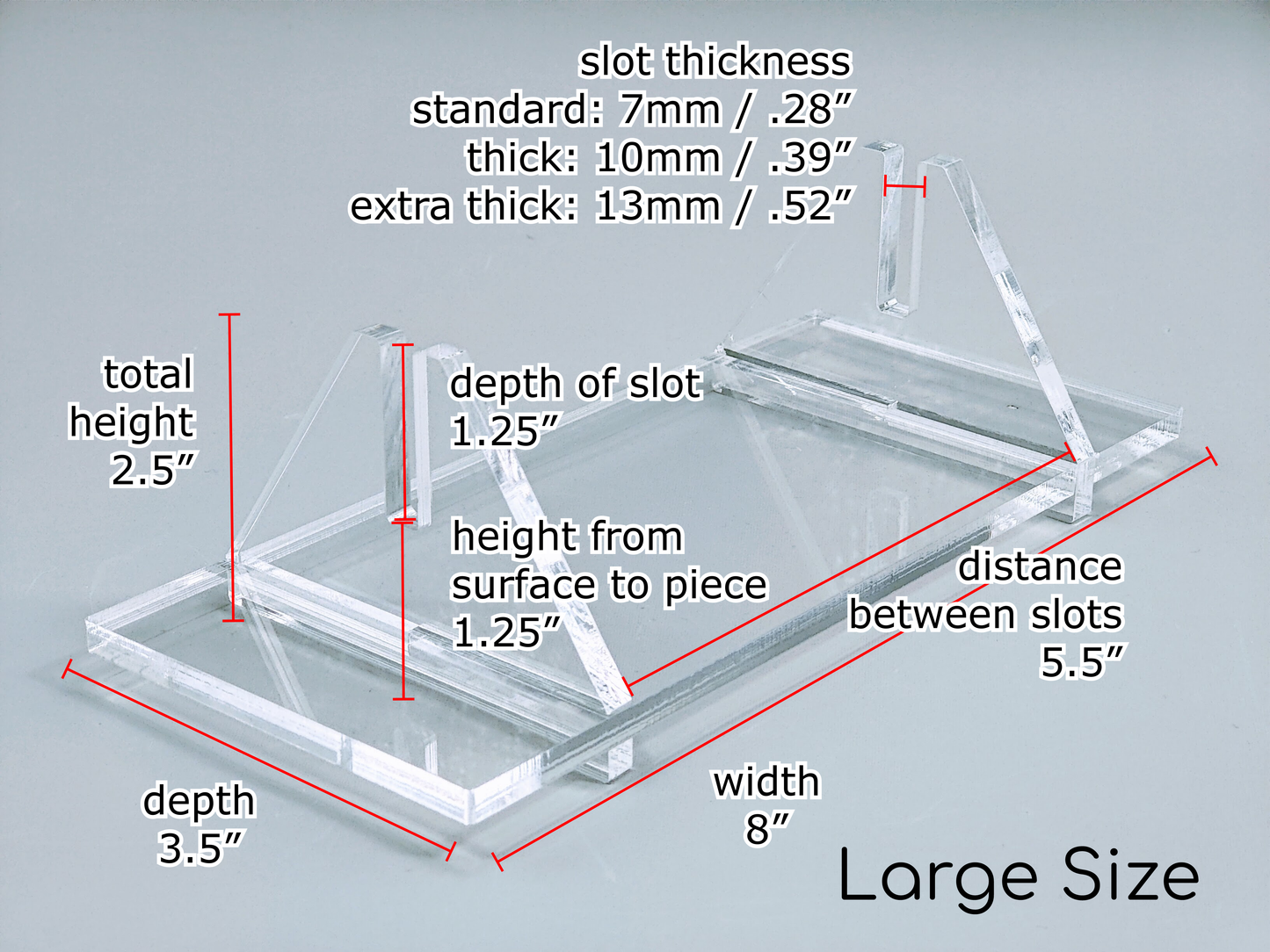 Clear Acrylic Collapsible Fused Glass Art Stand - Angled
