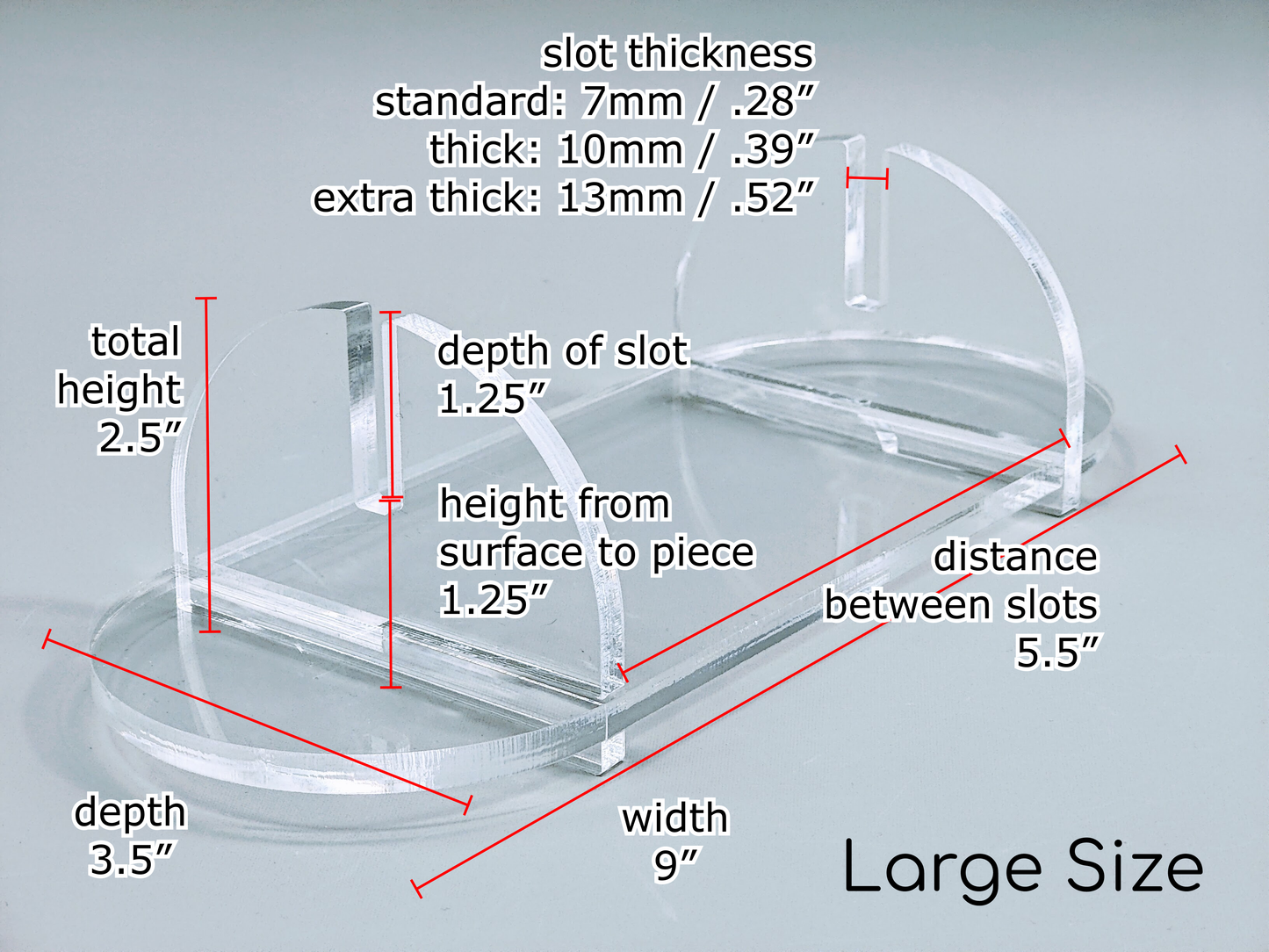 Clear Acrylic Collapsible Fused Glass Art Stand - Curved