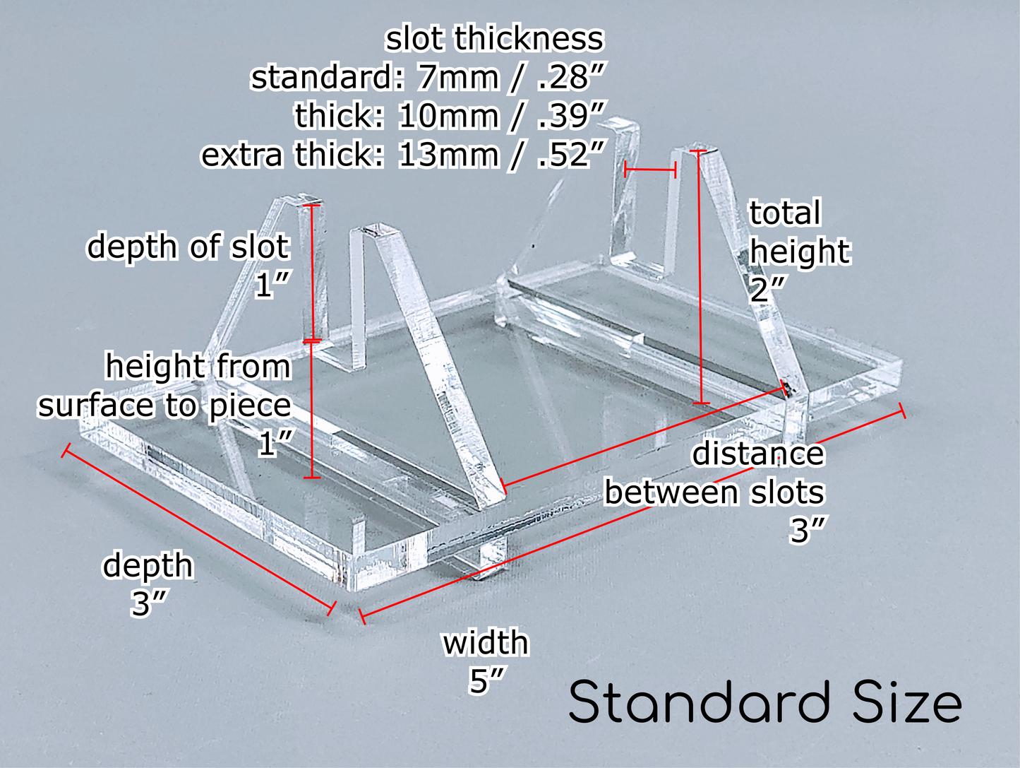 Clear Acrylic Collapsible Fused Glass Art Stand - Angled