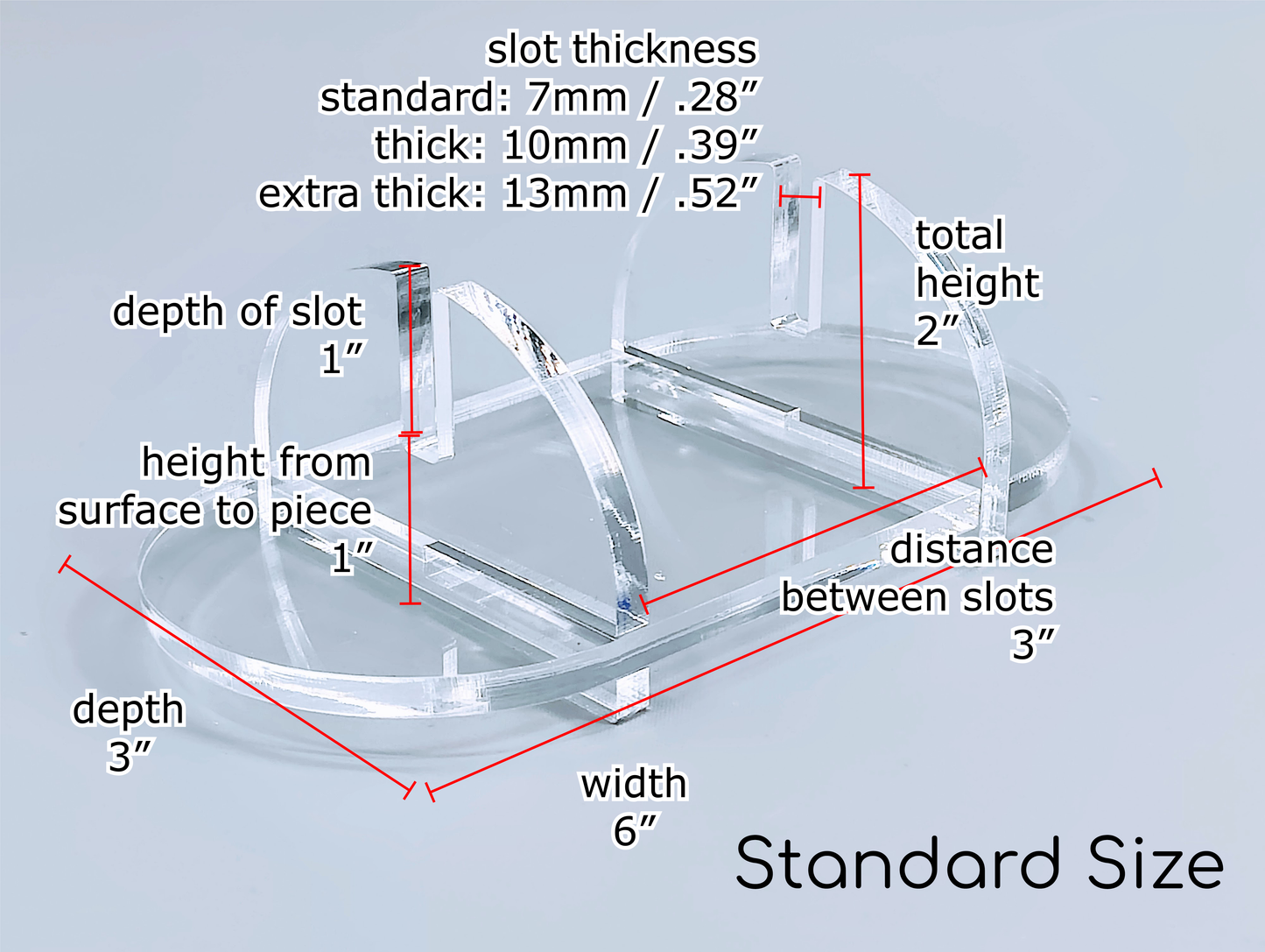 Clear Acrylic Collapsible Fused Glass Art Stand - Curved