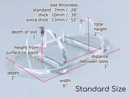 Clear Acrylic Collapsible Fused Glass Art Stand - Curved